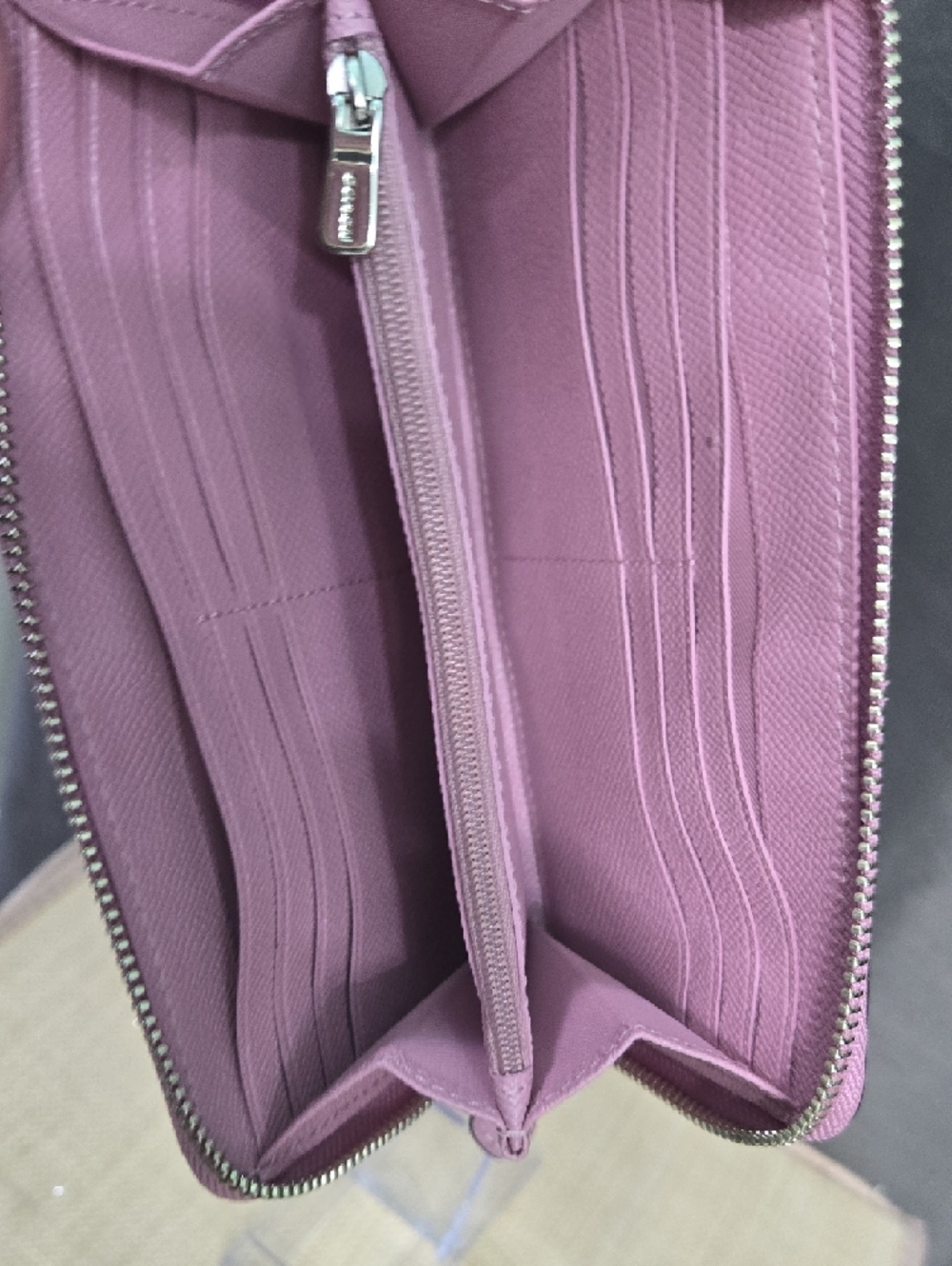 Coach Pink Floral Zip Wallet with Stud Accents - Picture 6 of 12